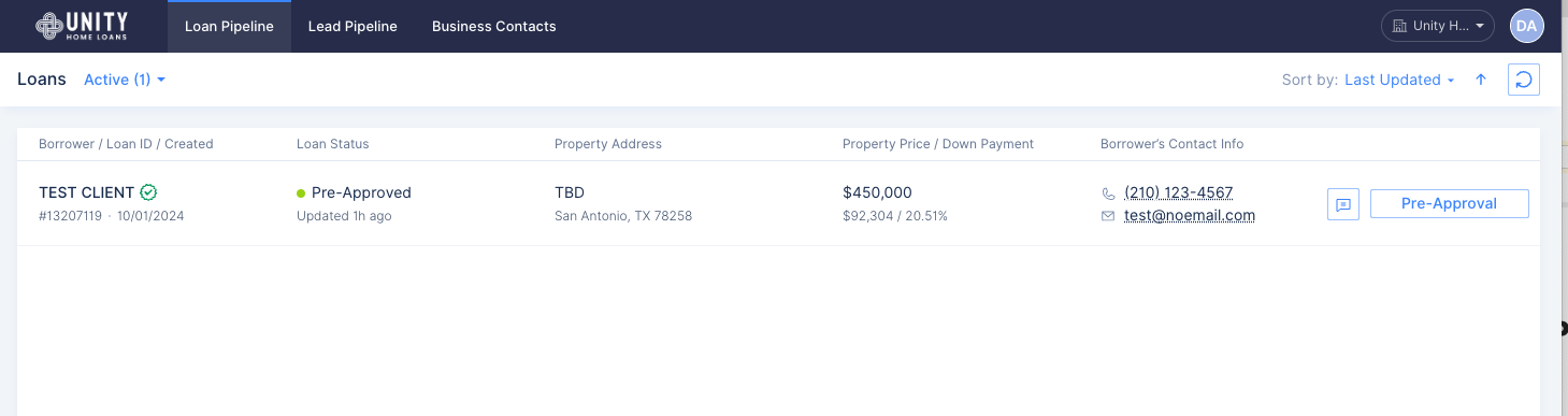 Unity Loans Agent Portal - Unity Home Loans